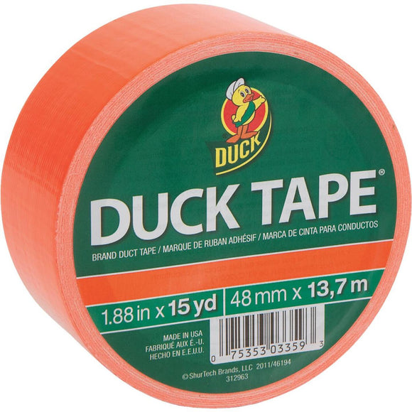 Duck Tape 1.88 In. x 15 Yd. Colored Duct Tape, Neon Orange