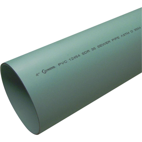 Charlotte Pipe 4 In. x 10 Ft. Solid SDR35 PVC Drain & Sewer Pipe, Belled End