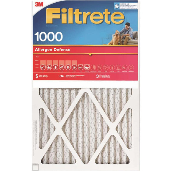 3M Filtrete 16 In. x 25 In. x 1 In. Allergen Defense 1000/1085 MPR Furnace Filter