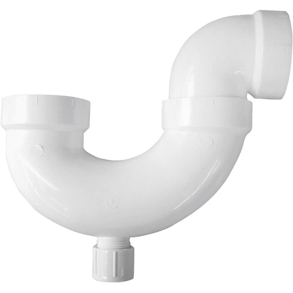 Charlotte Pipe 2 In. White PVC P-Trap with Cleanout