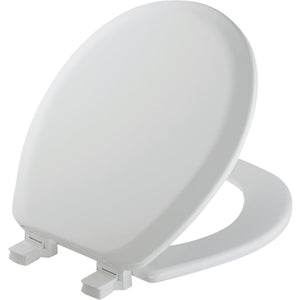 Mayfair Advantage Round Closed Front White Wood Toilet Seat