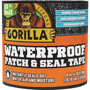 Gorilla 4 In. x 10 Ft. Waterproof Patch & Seal Repair Tape, Black