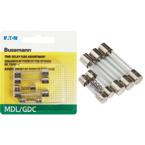 Bussmann 1/2A/1A/2A MDL/GDC Glass Tube Electronic Fuse (5-Pack)
