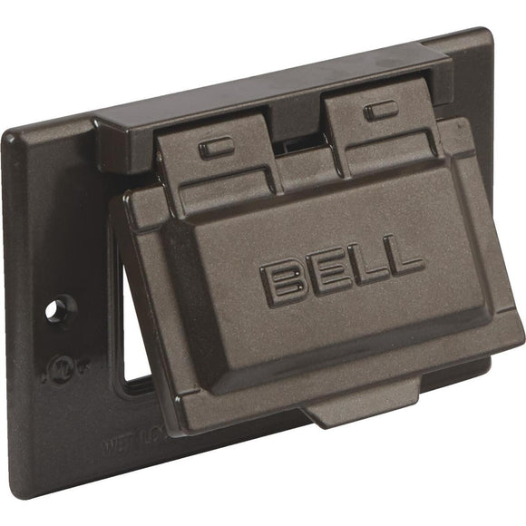 Bell Single Gang Rectangular Aluminum Bronze GFCI Outdoor Box Cover