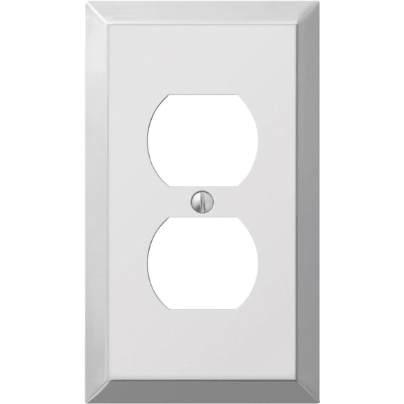 Amerelle 1-Gang Stamped Steel Outlet Wall Plate, Polished Chrome