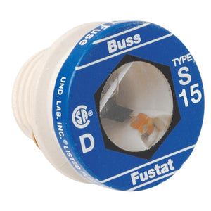 Bussmann 15A S Time-Delay Plug Fuse (4-Pack)
