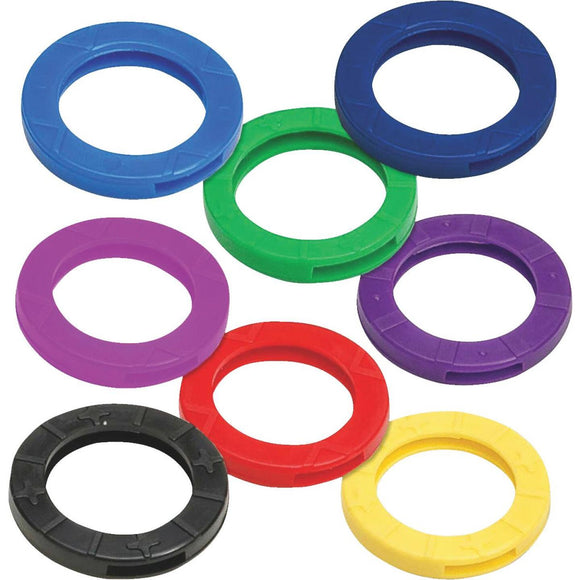 Lucky Line Vinyl Medium Size Key Identifier Ring, Assorted Colors (4-Pack)