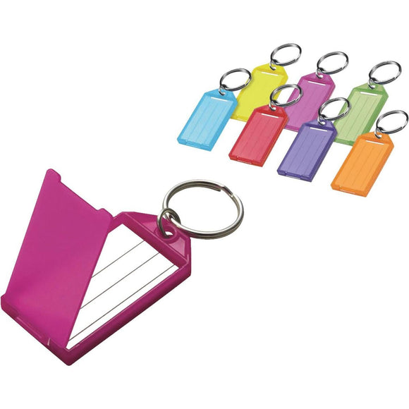 Lucky Line Assorted Transparent Colors 2-1/4 In. I.D. Key Tag with Ring, (2-Pack)