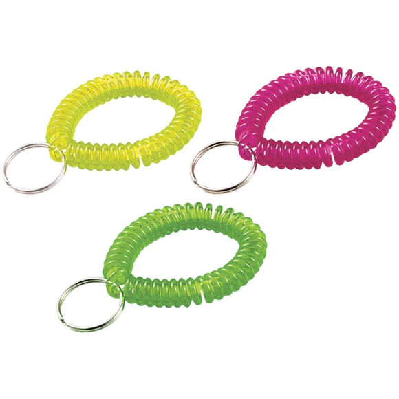 Lucky Line Tempered Steel 7/8 In. Ring Neon Wrist Coil Key Chain