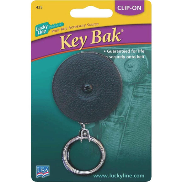Lucky Line Clip-On 24 In. Black Retractable Key Chain