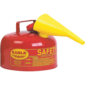 Eagle 2 Gal. Type I Galvanized Steel Gasoline Safety Fuel Can, Red