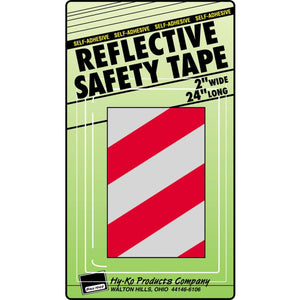 Hy-Ko 2 In. W. x 24 In. L. Red & Silver Stripe Reflective Safety Tape