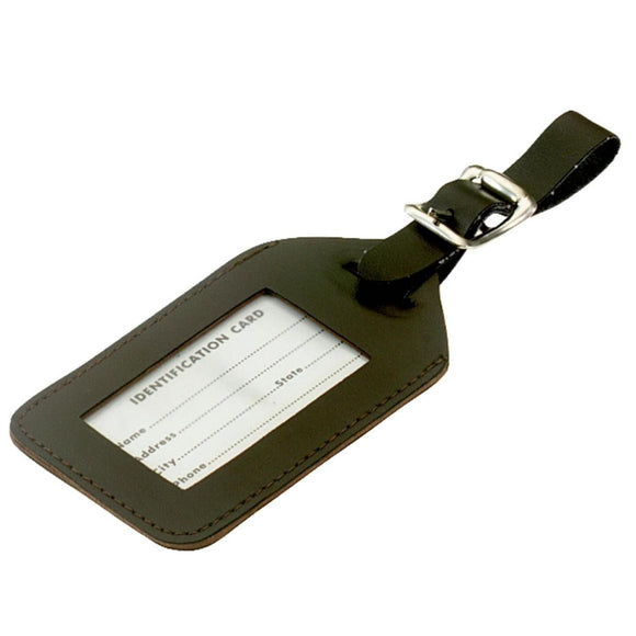 Lucky Line Simulated Leather I.D. Luggage Tag, Black or Brown (Cannot Specify Color)