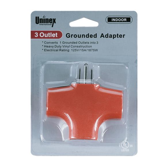 Uninex PS37U, 3 Outlet Grounded Adapter