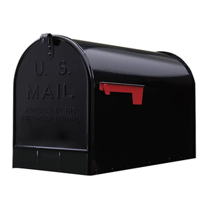Gibraltar Black Stanley Galvanized Steel Post Mount Mailbox