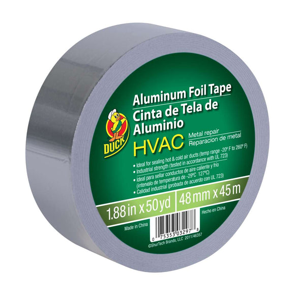 Duck® Brand HVAC Metal Repair Aluminum Foil Tape - Silver, 1.88 in. x 50 yd.
