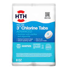 HTH® Pool Care 3" Chlorine Tabs Advanced 8 Oz.
